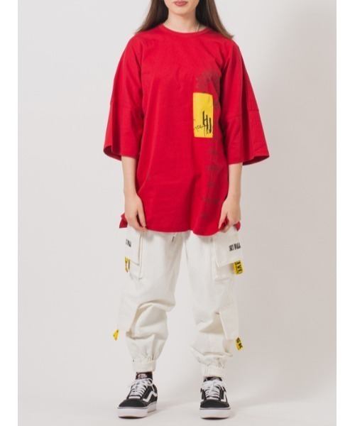 RE730（アールイーセブンサーティー）の「RE730 サークルロゴビッグドルマンスリーブTシャツ（Tシャツ/カットソー・メンズ・オフホワイト/ブラック/レッド・MEDIUM/X-LARGE/LARGE）」の7枚目の写真