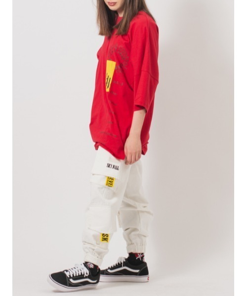 RE730（アールイーセブンサーティー）の「RE730 サークルロゴビッグドルマンスリーブTシャツ（Tシャツ/カットソー・メンズ・オフホワイト/ブラック/レッド・MEDIUM/X-LARGE/LARGE）」の9枚目の写真