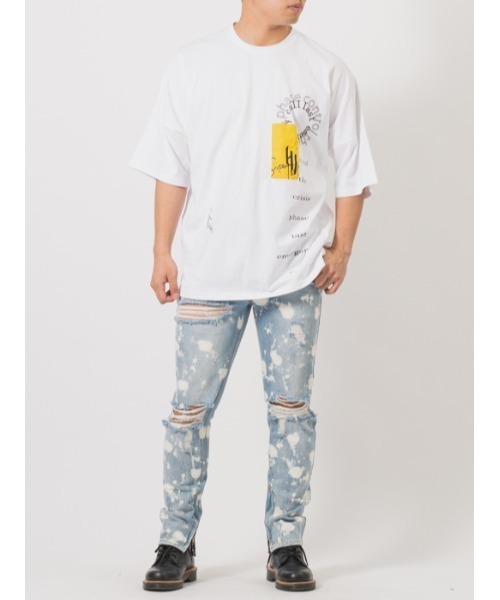 RE730（アールイーセブンサーティー）の「RE730 サークルロゴビッグドルマンスリーブTシャツ（Tシャツ/カットソー・メンズ・オフホワイト/ブラック/レッド・MEDIUM/X-LARGE/LARGE）」の12枚目の写真