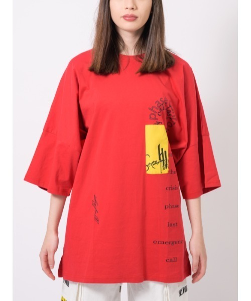 RE730（アールイーセブンサーティー）の「RE730 サークルロゴビッグドルマンスリーブTシャツ（Tシャツ/カットソー・メンズ・オフホワイト/ブラック/レッド・MEDIUM/X-LARGE/LARGE）」の21枚目の写真