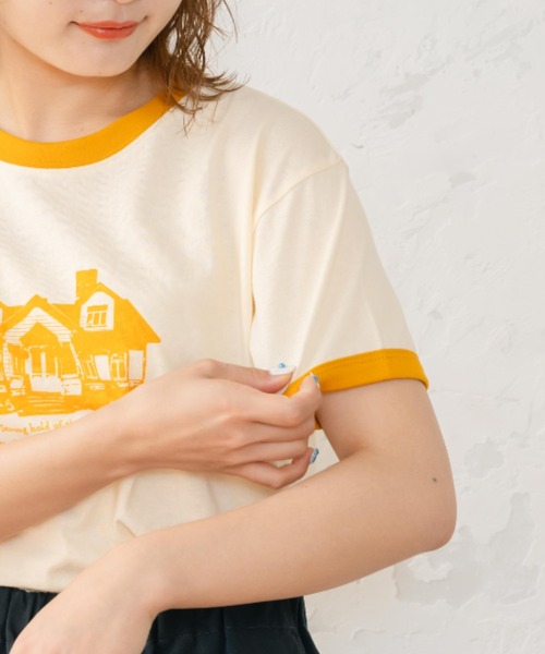 eLur（エラー）の「リンガープリントTシャツ（Tシャツ/カットソー・レディース・カーキ/イエロー・MEDIUM/LARGE）」の12枚目の写真