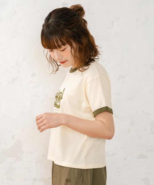 eLur（エラー）の「リンガープリントTシャツ（Tシャツ/カットソー・レディース・カーキ/イエロー・MEDIUM/LARGE）」の17枚目の写真