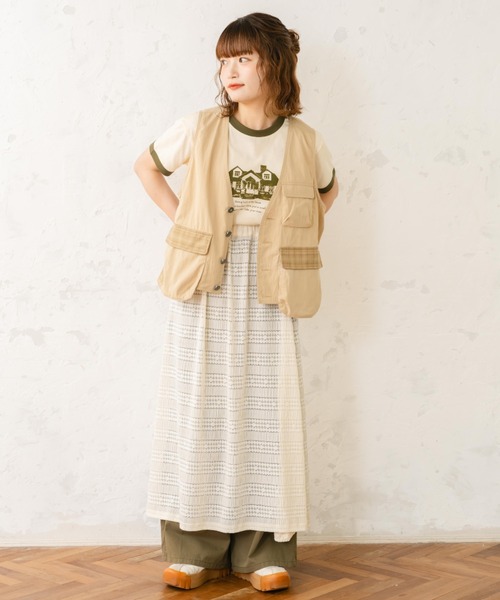 eLur（エラー）の「リンガープリントTシャツ（Tシャツ/カットソー・レディース・カーキ/イエロー・MEDIUM/LARGE）」の6枚目の写真