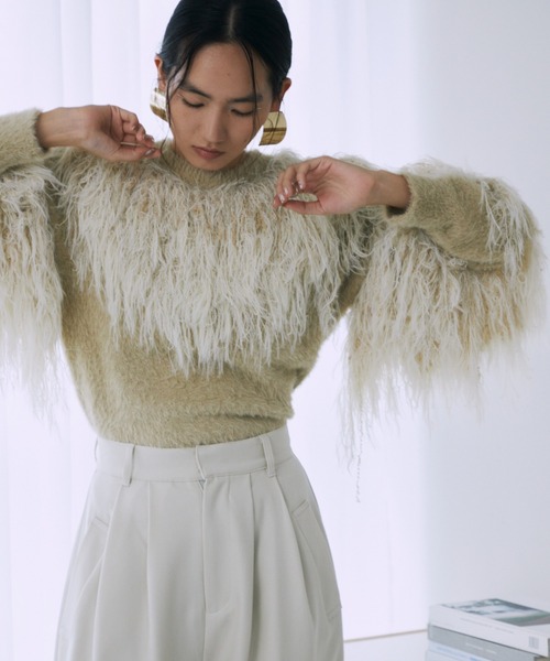 K*Y様 【極美品】DRIES VAN NOTEN アルパカニット フェザー装飾 K*Y様 【極美品】DRIES VAN NOTEN アルパカニット フェザー装飾