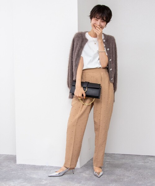 NOLLEY’S(ノーリーズ)の「《手洗い可能》ナイロンフェザーカーディガン(カーディガン/ボレロ・レディース・ネイビー/ブラウン・38)」の12枚目の写真