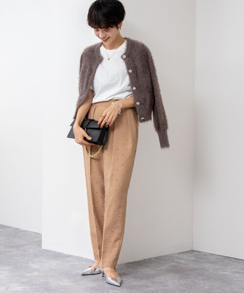 NOLLEY’S(ノーリーズ)の「《手洗い可能》ナイロンフェザーカーディガン(カーディガン/ボレロ・レディース・ネイビー/ブラウン・38)」の13枚目の写真