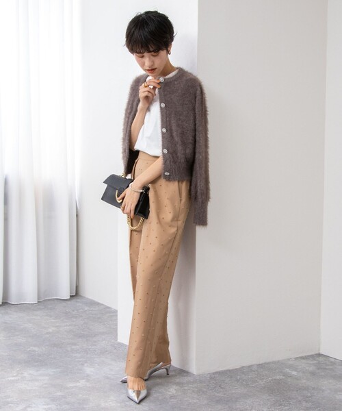 NOLLEY’S(ノーリーズ)の「《手洗い可能》ナイロンフェザーカーディガン(カーディガン/ボレロ・レディース・ネイビー/ブラウン・38)」の14枚目の写真