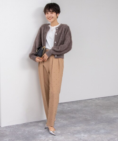 NOLLEY’S(ノーリーズ)の「《手洗い可能》ナイロンフェザーカーディガン(カーディガン/ボレロ・レディース・ネイビー/ブラウン・38)」の17枚目の写真