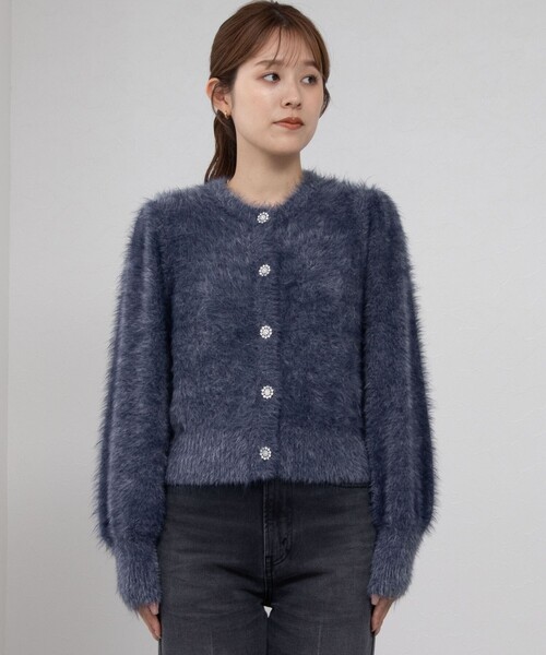 NOLLEY’S(ノーリーズ)の「《手洗い可能》ナイロンフェザーカーディガン(カーディガン/ボレロ・レディース・ネイビー/ブラウン・38)」の21枚目の写真