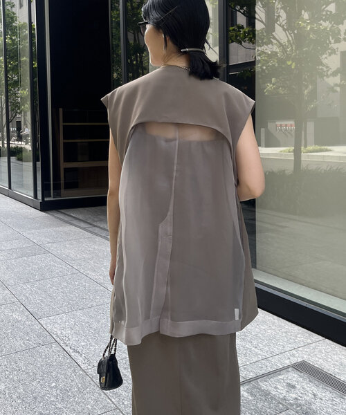 DouDou(ドゥドゥ)の「【オケージョン対応】【WEB限定】バックシアージレセットアップドレス(ワンピース・レディース・ブルー/ベージュ/カーキ/ブラック・MEDIUM)」の19枚目の写真