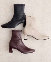 HIMIKO | 【HIMIKO】[撥水]5cmヒールシープレザーストレッチブーツ(ブーツ)