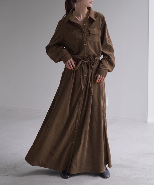 着痩せワンピ（シャツワンピース）｜HUG.U（ハグユー）のファッション