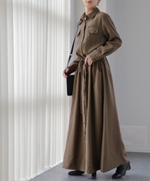 HUG.U（ハグユー）の「着痩せワンピ（シャツワンピース）」