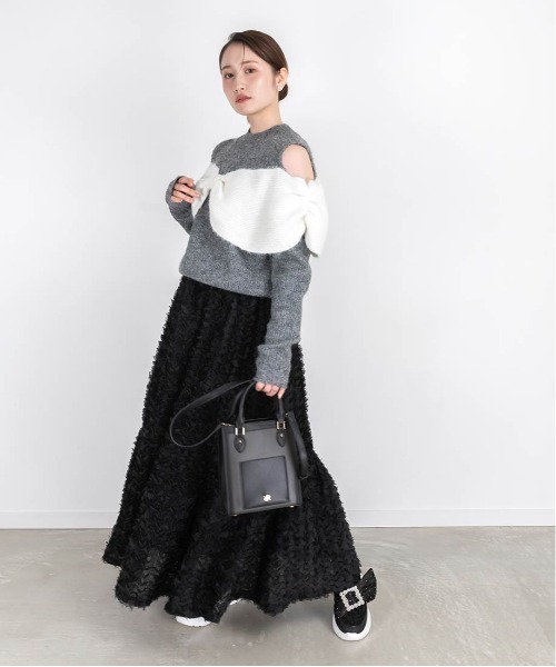 RANDA(ランダ)の「3Dフラワーボリュームスカート(スカート・レディース・ホワイト/ブラック/クリーム・0/1)」の18枚目の写真