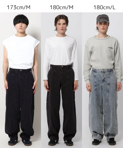 【セール】3.3 Field Trip／カーブワイドデニムパンツ（デニムパンツ）｜3.3 Field Trip （3.3フィールドトリップ）