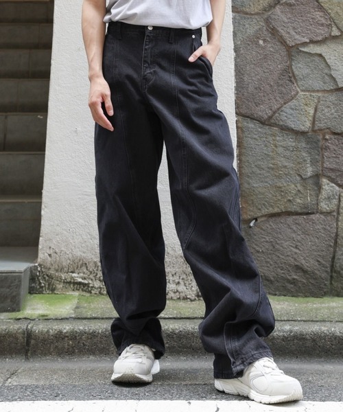 【セール】3.3 Field Trip／カーブワイドデニムパンツ（デニムパンツ）｜3.3 Field Trip （3.3フィールドトリップ）