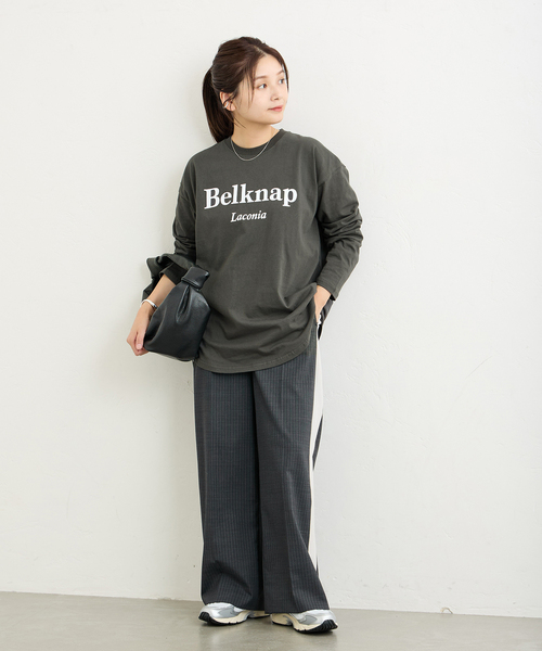 JOURNAL STANDARD（ジャーナルスタンダード）の「ラウンドヘムロンT（Tシャツ/カットソー・レディース・ホワイト/ブラウン/ブラック系その他・FREE）」の4枚目の写真