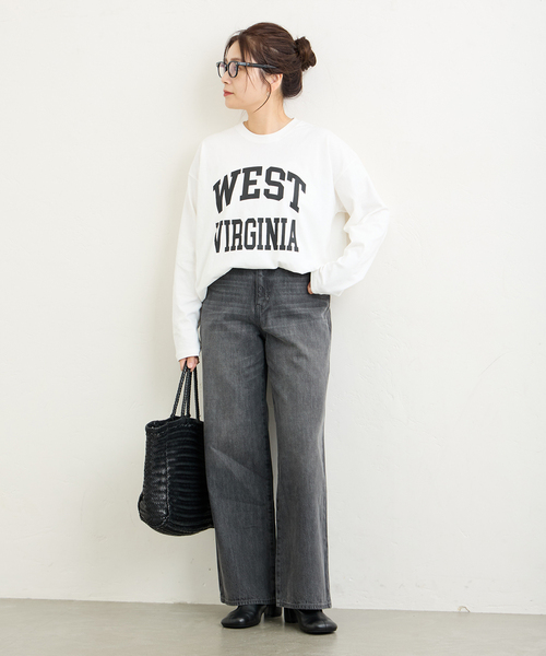 JOURNAL STANDARD（ジャーナルスタンダード）の「ラウンドヘムロンT（Tシャツ/カットソー・レディース・ホワイト/ブラウン/ブラック系その他・FREE）」の6枚目の写真