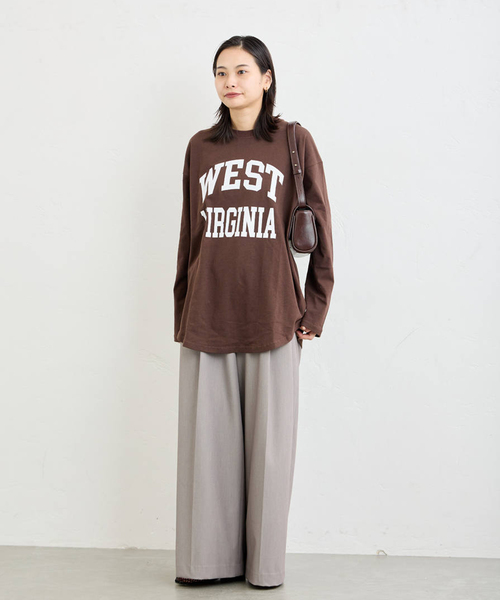 JOURNAL STANDARD（ジャーナルスタンダード）の「ラウンドヘムロンT（Tシャツ/カットソー・レディース・ホワイト/ブラウン/ブラック系その他・FREE）」の7枚目の写真