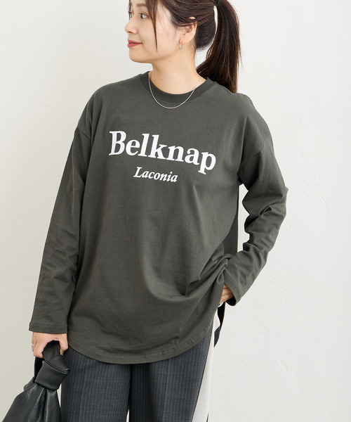 JOURNAL STANDARD（ジャーナルスタンダード）の「ラウンドヘムロンT（Tシャツ/カットソー・レディース・ホワイト/ブラウン/ブラック系その他・FREE）」の9枚目の写真