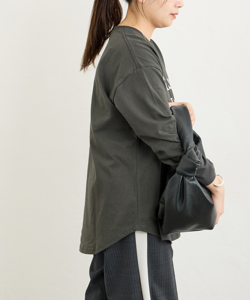 JOURNAL STANDARD（ジャーナルスタンダード）の「ラウンドヘムロンT（Tシャツ/カットソー・レディース・ホワイト/ブラウン/ブラック系その他・FREE）」の10枚目の写真
