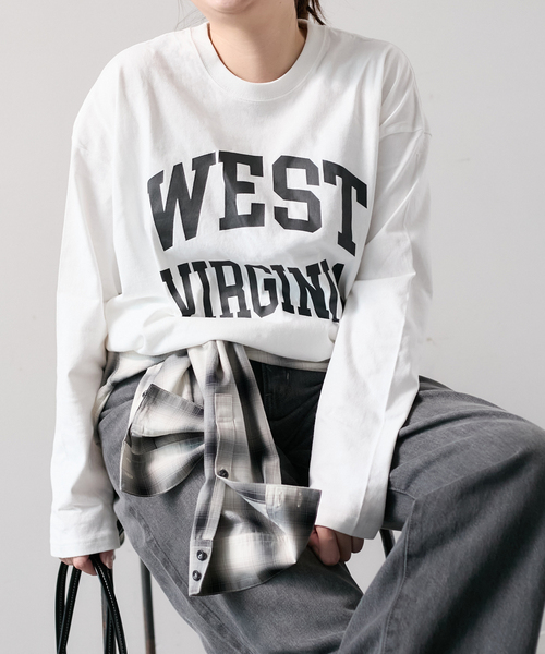 JOURNAL STANDARD（ジャーナルスタンダード）の「ラウンドヘムロンT（Tシャツ/カットソー・レディース・ホワイト/ブラウン/ブラック系その他・FREE）」の13枚目の写真