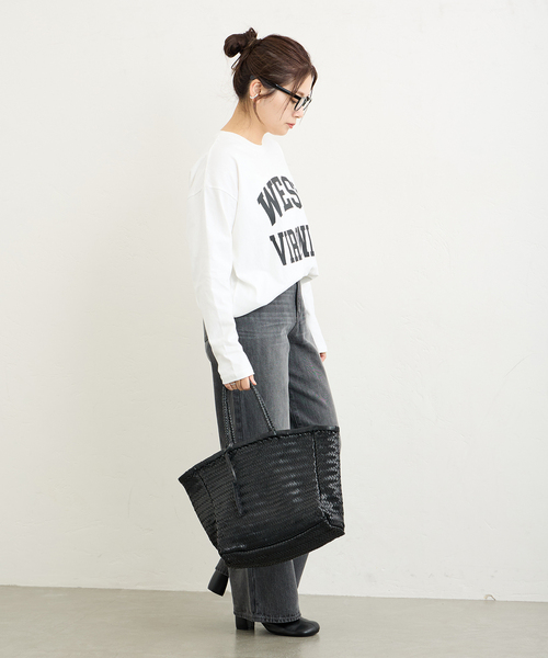 JOURNAL STANDARD（ジャーナルスタンダード）の「ラウンドヘムロンT（Tシャツ/カットソー・レディース・ホワイト/ブラウン/ブラック系その他・FREE）」の14枚目の写真