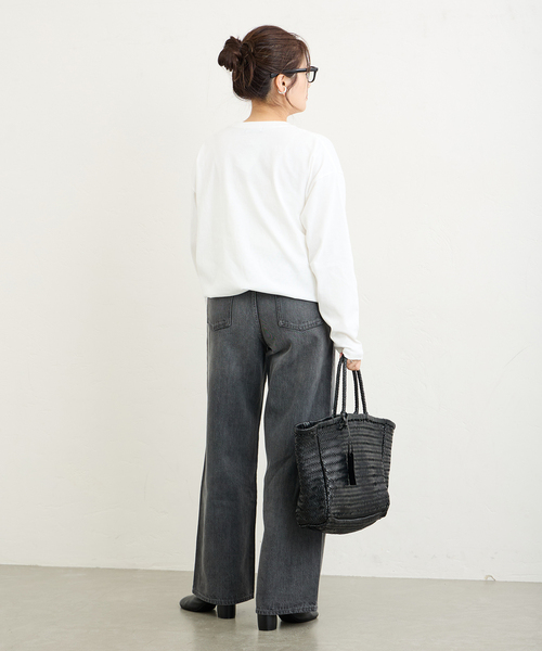 JOURNAL STANDARD（ジャーナルスタンダード）の「ラウンドヘムロンT（Tシャツ/カットソー・レディース・ホワイト/ブラウン/ブラック系その他・FREE）」の15枚目の写真