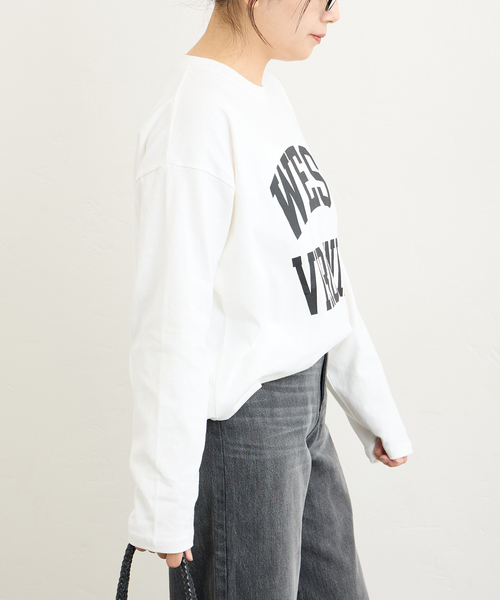 JOURNAL STANDARD（ジャーナルスタンダード）の「ラウンドヘムロンT（Tシャツ/カットソー・レディース・ホワイト/ブラウン/ブラック系その他・FREE）」の19枚目の写真
