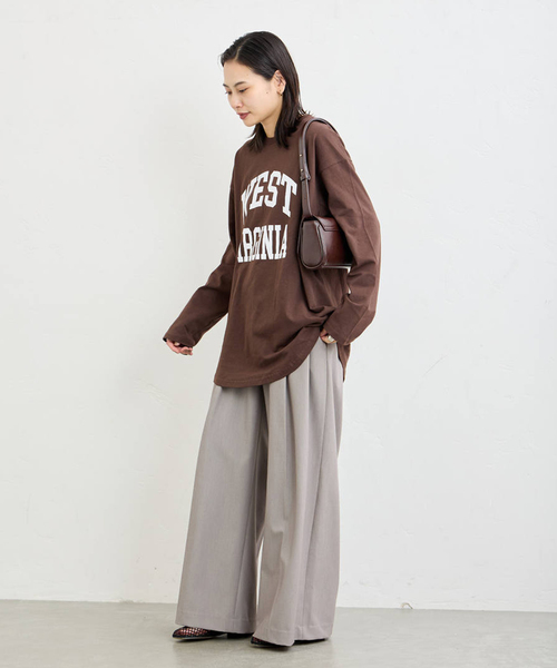JOURNAL STANDARD（ジャーナルスタンダード）の「ラウンドヘムロンT（Tシャツ/カットソー・レディース・ホワイト/ブラウン/ブラック系その他・FREE）」の21枚目の写真