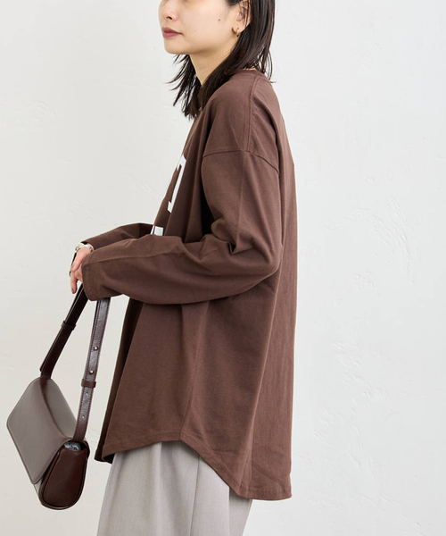 JOURNAL STANDARD（ジャーナルスタンダード）の「ラウンドヘムロンT（Tシャツ/カットソー・レディース・ホワイト/ブラウン/ブラック系その他・FREE）」の22枚目の写真