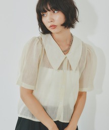半袖シフォンブラウス