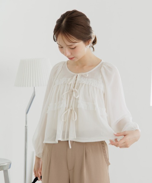 flower(フラワー)の「クラウディリボンピアス(ピアス(片耳用)・レディース・ホワイト・FREE)」の7枚目の写真