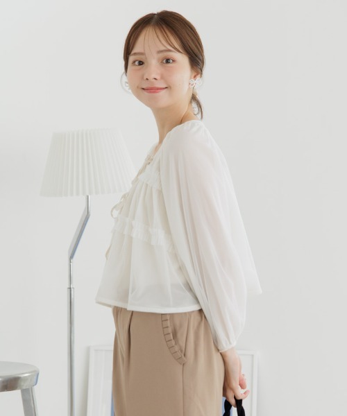 flower(フラワー)の「クラウディリボンピアス(ピアス(片耳用)・レディース・ホワイト・FREE)」の6枚目の写真