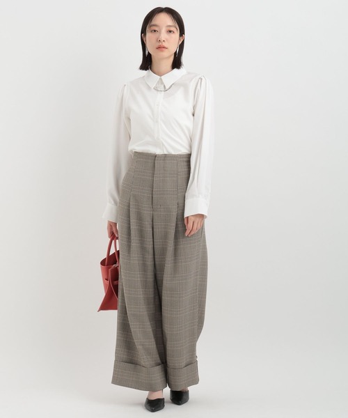 Andemiu（アンデミュウ）の「チェックオリカエシワイドパンツ141514（スラックス・レディース・ベージュ/グレー・SMALL/MEDIUM）」の15枚目の写真