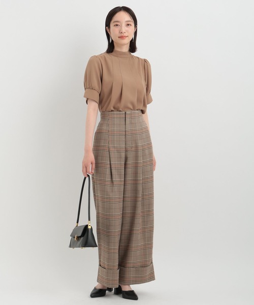 Andemiu（アンデミュウ）の「チェックオリカエシワイドパンツ141514（スラックス・レディース・ベージュ/グレー・SMALL/MEDIUM）」の14枚目の写真