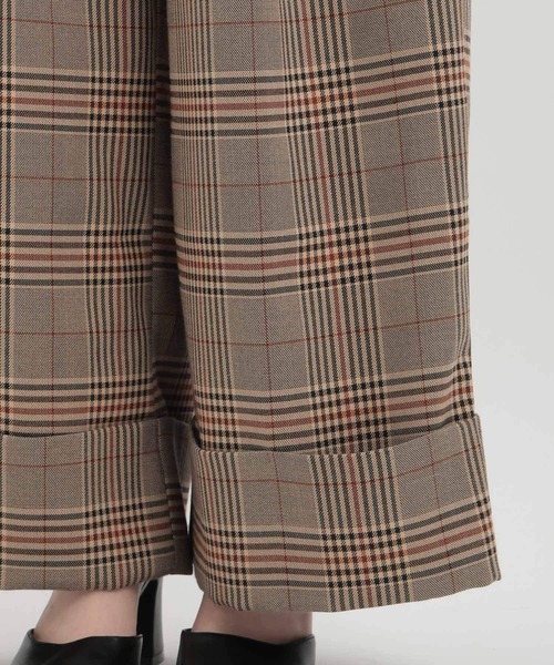 Andemiu（アンデミュウ）の「チェックオリカエシワイドパンツ141514（スラックス・レディース・ベージュ/グレー・SMALL/MEDIUM）」の6枚目の写真