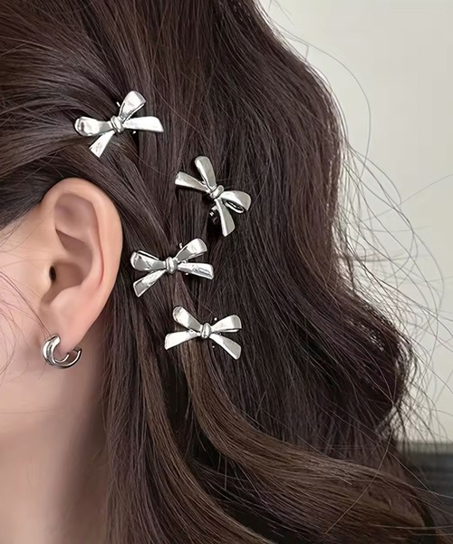 セール】【 Port / ポート 】 4個セット ミニ リボンモチーフ ヘアピン