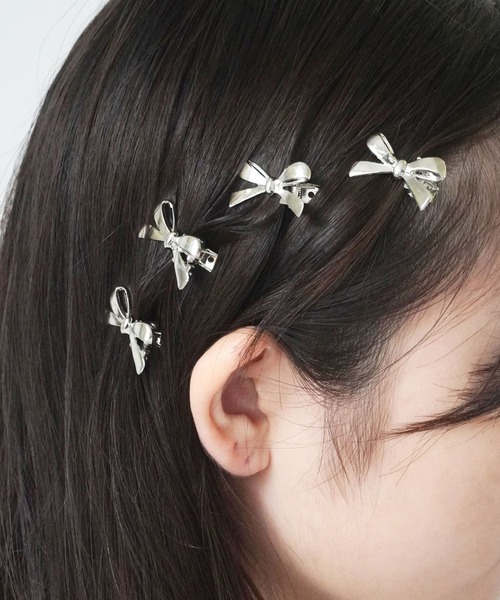 Port(ポート)の「【 Port / ポート 】 4個セット ミニ リボンモチーフ ヘアピン(ヘアピン・レディース・ゴールド/シルバー・FREE)」の4枚目の写真