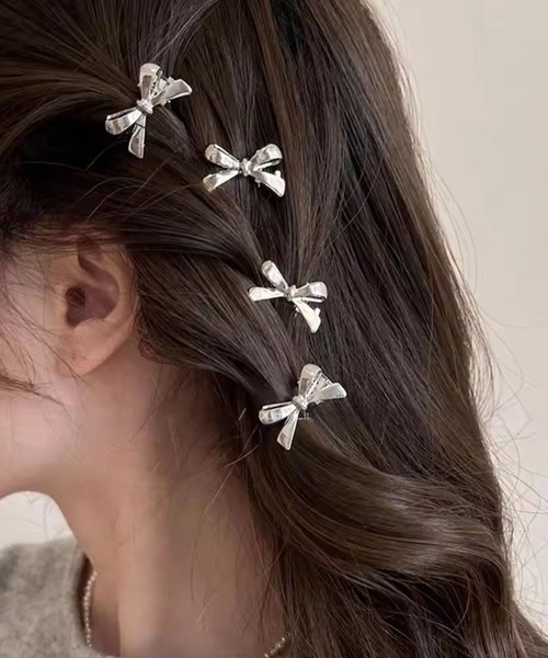 Port(ポート)の「【 Port / ポート 】 4個セット ミニ リボンモチーフ ヘアピン(ヘアピン・レディース・ゴールド/シルバー・FREE)」の9枚目の写真