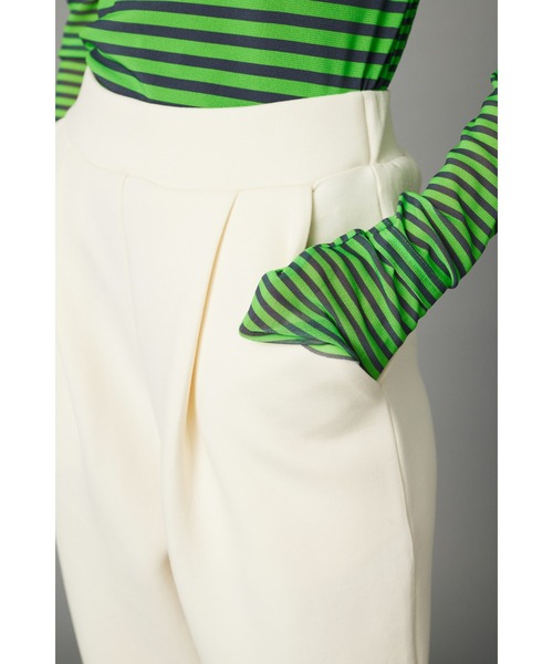 HeRIN.CYE（ヘリンドットサイ）の「Feels basic pants　　フィールズベーシックパンツ（スラックス・レディース・杢グレー/ブラック/ホワイト・38/36）」の12枚目の写真