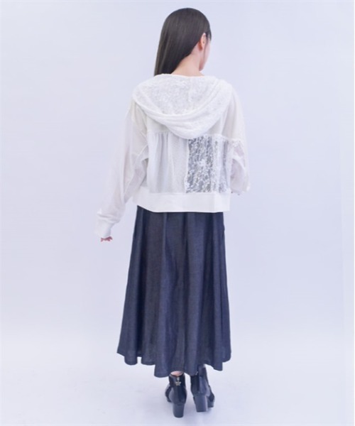 axes femme（アクシーズファム）の「センタージップデニムジャンパースカート（ジャンパースカート・レディース・インディゴブルー/ワンウォッシュ/ブラック・FREE）」の6枚目の写真