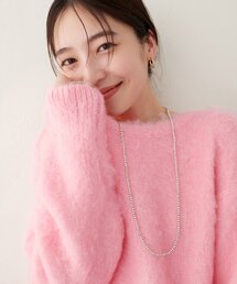【WEB限定】リサイクルポリシャギー起毛クルーネックニット