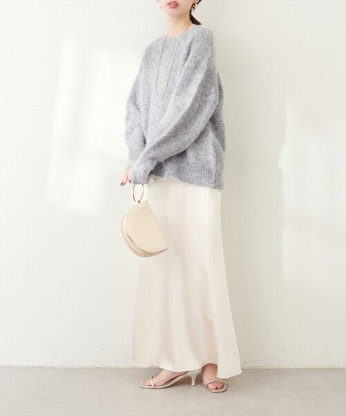 natural couture(ナチュラルクチュール)の「【WEB限定】リサイクルポリシャギー起毛クルーネックニット(ニット/セーター・レディース・モカ/ピンク/グレー/ブルー/アイボリー・FREE)」の16枚目の写真