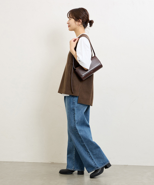 JOURNAL STANDARD（ジャーナルスタンダード）の「ウールライクVネックベスト（ベスト・レディース・ブラウン/ブラック・FREE）」の5枚目の写真