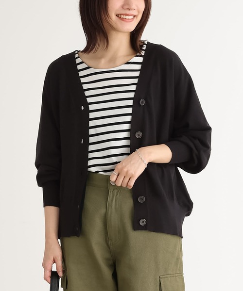 n'OrLABEL（ノアールレーベル）の「【機能素材】『ハイゲージドルマンニットカーディガン』（カーディガン/ボレロ・レディース・ブラウン/杢グレー/ブラック・2/1）」の2枚目の写真