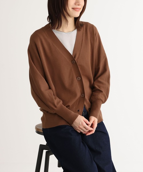 n'OrLABEL（ノアールレーベル）の「【機能素材】『ハイゲージドルマンニットカーディガン』（カーディガン/ボレロ・レディース・ブラウン/杢グレー/ブラック・2/1）」の21枚目の写真