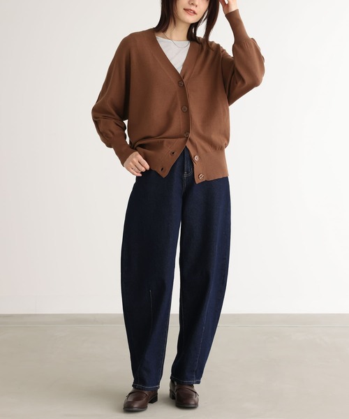 n'OrLABEL（ノアールレーベル）の「【機能素材】『ハイゲージドルマンニットカーディガン』（カーディガン/ボレロ・レディース・ブラウン/杢グレー/ブラック・2/1）」の15枚目の写真