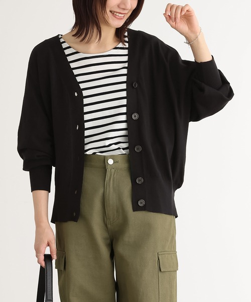 n'OrLABEL（ノアールレーベル）の「【機能素材】『ハイゲージドルマンニットカーディガン』（カーディガン/ボレロ・レディース・ブラウン/杢グレー/ブラック・2/1）」の16枚目の写真