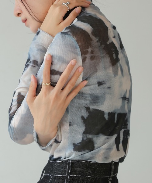Bab(バブ)の「ニュアンスシアーハイネックインナー(Tシャツ/カットソー・レディース・ブラック/オフホワイト/グレー/ベージュ/ブラウン・FREE)」の9枚目の写真